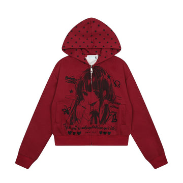 Retro Anime Hoodie Casual Loose Hoodie